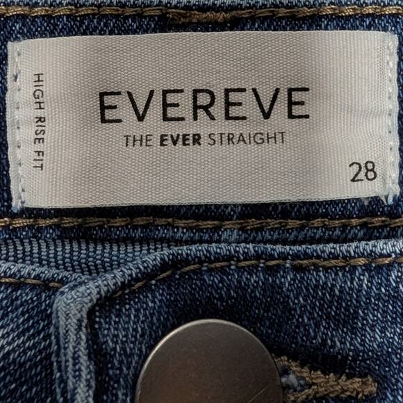 Evereve Ever Straight High Rise Fit Jean  Raw Edge Hem Size 28 - Picture 5 of 8